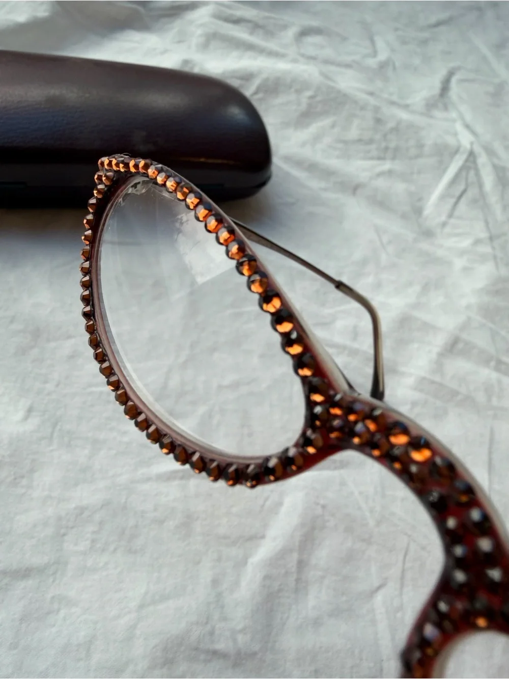 Jimmy Crystal NY Swarovski Rhinestone Reading Glasses +2.00 GL787 With Case